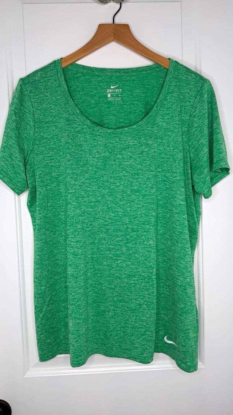 Nike Dri-FIT Women’s Green Scoop Neck Moisture Wicking Tee Short Sleeve (XL)